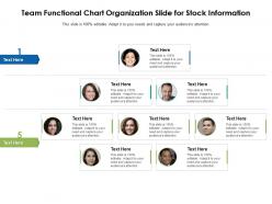 Team functional chart organization slide for stock information infographic template