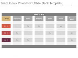 Team goals powerpoint slide deck template