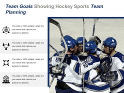 Team goals showing hockey sports team planning