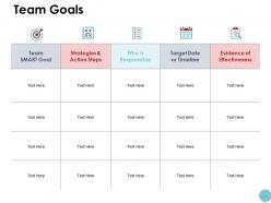 Team goals strategies and action steps ppt powerpoint presentation template summary