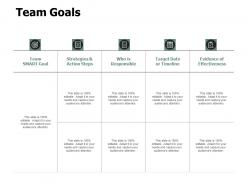 Team goals target ppt powerpoint presentation gallery information