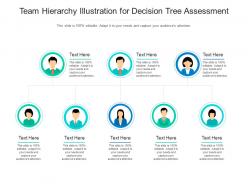 Team hierarchy illustration for decision tree assessment infographic template