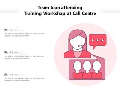 Team icon attending training workshop at call centre