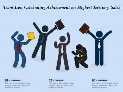 Team icon celebrating achievement on highest territory sales