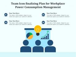 Team icon finalizing plan for workplace power consumption management