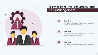 Team Icon For Project Quality And Crisis Management