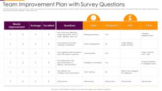 Team Improvement Plan With Survey Questions
