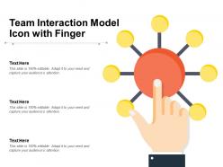 Team interaction model icon with finger