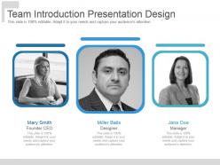 Team introduction presentation design