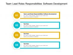 Team lead roles responsibilities software development ppt powerpoint presentation icon cpb