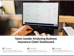 Team leader analyzing business insurance claim dashboard