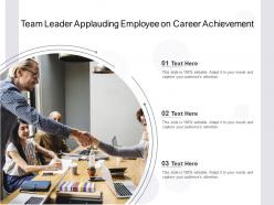 Team Leader Applauding Employee On Career Achievement