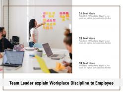 Team leader explain workplace discipline to employee