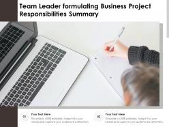 Team leader formulating business project responsibilities summary
