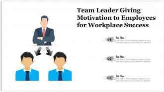 Team leader giving motivation to employees for workplace success