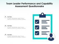 Team leader performance and capability assessment questionnaire