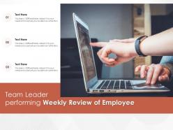 Team leader performing weekly review of employee