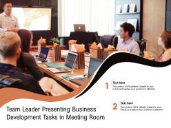 Team leader presenting business development tasks in meeting room