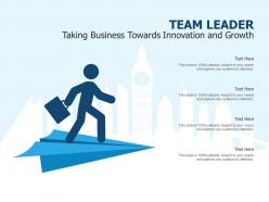 Team leader taking business towards innovation and growth infographic template