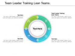 Team leader training lean teams ppt powerpoint presentation structure cpb