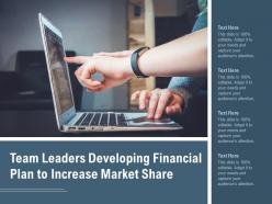 Team leaders developing financial plan to increase market share