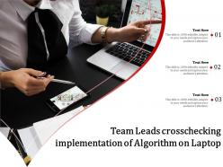 Team Leads Crosschecking Implementation Of Algorithm On Laptop