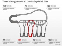 Team management and leadership with pins powerpoint template