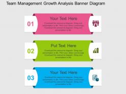 Team management growth analysis banner diagram flat powerpoint design