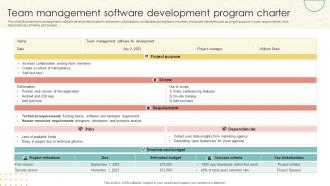 Team Management Software Development Program Charter