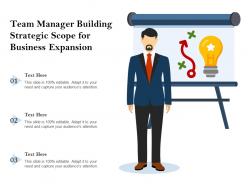 Team manager building strategic scope for business expansion