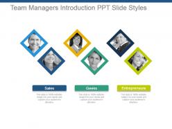 Team managers introduction ppt slide styles
