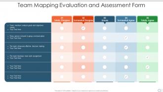 Team mapping evaluation and assessment form