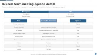 Team Meeting Agenda Powerpoint Ppt Template Bundles