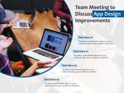 Team meeting to discuss app design improvements