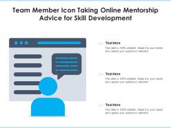 Team member icon taking online mentorship advice for skill development
