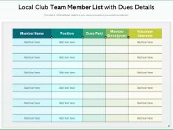 Team member list marketing dashboard assignment infographic
