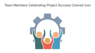 Team Members Celebrating Project Success Colored Icon In Powerpoint Pptx Png And Editable Eps Format