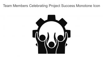 Team Members Celebrating Project Success Monotone Icon In Powerpoint Pptx Png And Editable Eps Format