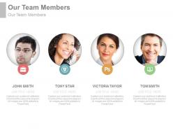 Team members for introduction powerpoint slide