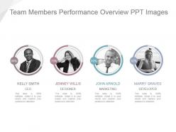 Team members performance overview ppt images