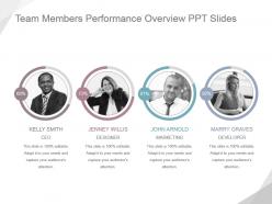 Team members performance overview ppt slides