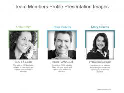 Team members profile presentation images