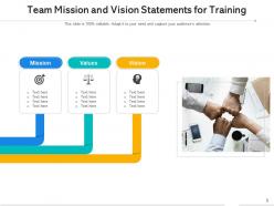 Team mission and vision puzzle infographic highlighting business objective