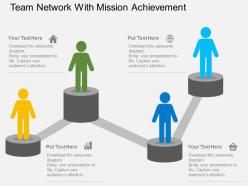 Team network with mission achievement flat powerpoint design