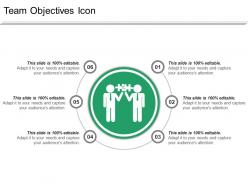 Team objectives icon ppt sample file