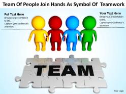 Team of people join hands as symbol of teamwork ppt graphics icons powerpoint