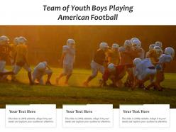 Team of youth boys playing american football