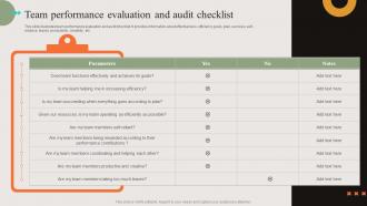Team Performance Evaluation And Audit Checklist How Leaders Can Boost DK SS