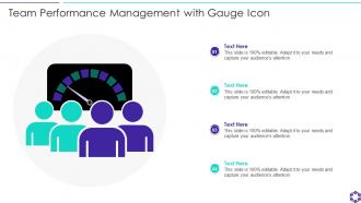 Team Performance Management With Gauge Icon