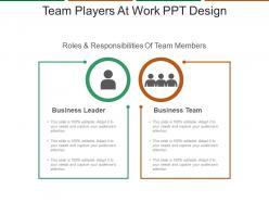 Team Players At Work Ppt Design